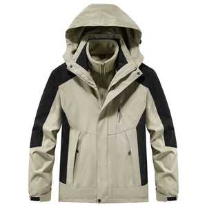 Men's <b>Parka</b> Windbreaker <b>Waterproof</b> Hooded Outdoor <b>Jacket</b> With Detachable Inner Layer For Hiking And Camping - Product Image 3
