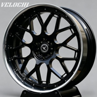 Rines Forjados de Dos Piezas con Acabado Negro Pulido y Borde Profundo de 18-24 Pulgadas de Alta Calidad Personalizados por VLC para Toyota, Honda, Mazda, Tesla, Porsche