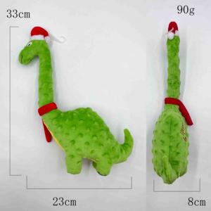 Chất Lượng Cao Hot Bán Dễ Thương Màu Xanh Lá Cây Khủng Long Chew Con Chó Đồ Chơi Trong Kho Giá Rẻ Mềm Sang Trọng Tiếng Cào Giáng Sinh Con Chó Đồ Chơi - Product Image 5