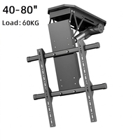 Support de télévision motorisé intelligent avec fonction de levage, abaissement et rotation, pour meuble et plafond, avec éclairage LED intégré