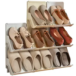 Paire de porte-chaussures en plastique, modèle nordique, maison, rangement Simple, multicouche, accroche au mur, pour l'intérieur