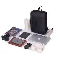 Sac à dos antivol pour ordinateur portable avec chargement USB, 15,6 pouces, coque rigide, en tissu Oxford, résistant à l'eau, pour affaires, étudiants et travail