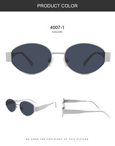 2025 Offre Spéciale mode métal rétro ovale Designer lunettes de soleil hommes logo personnalisé lunettes de soleil d'extérieur femmes - Product Image 4