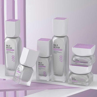 Ensemble d'emballages personnalisés pour soins de la peau : flacons pompe en verre vides de 30 ml, 100 ml, 120 ml et pots à crème en verre cosmétique de 30 g, 50 g