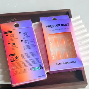 Échantillon Gratuit 2025 Nouveaux Styles Tendances Ongles Artificiels <span class=keywords><strong>Prix</strong></span> Bas Vente en Gros Meilleure Qualité 24 Pièces Ongles Décoratifs à Coller - Product Image 1