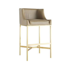 Dalia Counter Stool <b>Iron</b>/Steel and Animal Hyde/Hide/Leather Durable High Bar Stool for Home Bar & Dining Room - Product Image 1