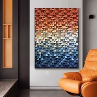Oeuvre abstraite moderne personnalisée art mural en bois peinture en relief 3d peinture murale faite à la main pour la décoration de salon d'hôtel