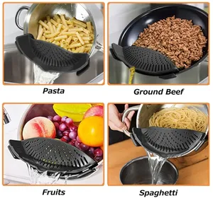 Silicone Strainer For Pot Pan Hand-free Strainer For Paste Fruit Or Vegetable Fit For All Bowls And Pots
