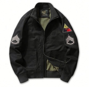 เสื้อโค้ทนักบินสไตล์วินเทจของผู้ชายเสื้อแจ็กเก็ตบอมเบอร์เสื้อแจ็คเก็ตบรรทุกเครื่องบิน - Product Image 5