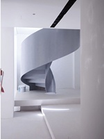 VIKO Escalier incurvé moderne en acier inoxydable Escalier en acier jaune vif