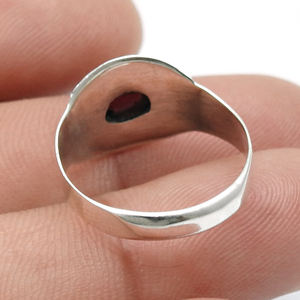 100% granate natural piedra preciosa diseñador 925 plata esterlina anillos hechos a mano joyería fina de moda colección delicada - Product Image 4