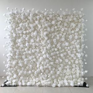 Sıcak satış 3d çiçek duvar arka planında yapay gül çiçekler duvar paneli çiçek duvar zemin 8ft X 8ft - Product Image 6