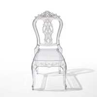 Chaise transparente en PC durable, monobloc, style palais, pour événements de luxe, fêtes, banquets, location et magasins