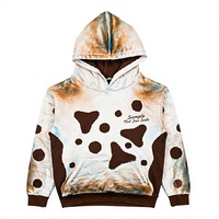 Sweat-shirt à capuche personnalisé à imprimé vache, surdimensionné, en molleton de coton épais, style western ranch, unisexe, vêtements décontractés