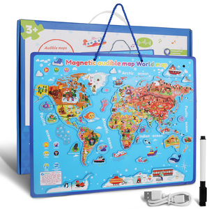 <span class=keywords><strong>Puzzle</strong></span> magnétique de la <span class=keywords><strong>carte</strong></span> <span class=keywords><strong>du</strong></span> <span class=keywords><strong>monde</strong></span>, jouet éducatif interactif de géographie parlante pour enfants, <span class=keywords><strong>carte</strong></span> interactive avec tableau blanc effaçable - Product Image 1