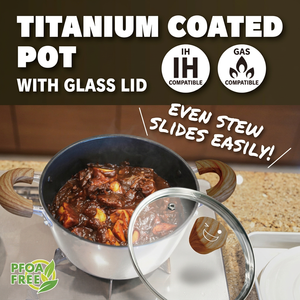 Sale Excellent Thermal Conductivity Double-Handle <b>Soup</b> Stock <b>Pots</b> Camping Cookware Set Titanium - Product Image 2