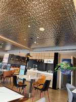 Paneles de Pared de Chapa de Madera de Bambú con Diseño de Ondas de Agua Plateadas en 3D, Elegantes y de Alta Calidad, Fáciles de Limpiar, Impermeables, para Techos de Villas