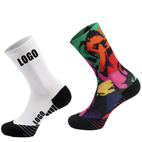 Chaussettes de sport en coton à compression élevée, personnalisées, fantaisie, originales, avec impression numérique, conception OEM