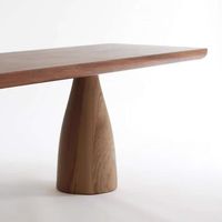 Table à manger rectangulaire en bois massif de style nordique rétro Wabi-Sabi pour appartement et villa, 6 places, design stable et durable