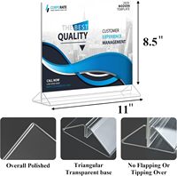 8.5x11 Acrylique Double Face T Forme Menu Signe Titulaire En Plastique Transparent Papier Flyer Présentoir De Mariage Bureau Restaurant 6 Pack