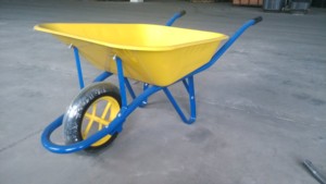 Brouette de chantier robuste <span class=keywords><strong>Haemmerlin</strong></span> Style WB6400, type français, à 1 roue, avec plateau en acier de 100 L, pour usage industriel sur chantier de construction - Product Image 5