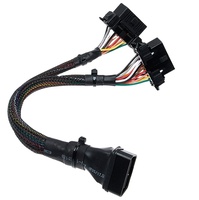 Cable de extensión OBD2 de 16 Pines, convertidor de conexión de ordenador de coche de un minuto y dos, arnés de cableado de PVC de 30CM para automóviles