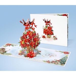 Pop Up Christmas Cards 6x8 Inch 3D Greeting Cards Festival Holiday Card <b>Paper</b> Digital Printing <b>Gloss</b> Lamination - Product Image 5