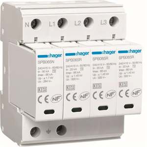 SPB465R Personalizable con Hagers SPD 4P T2 TNS/TT 65kA con contacto auxiliar - Product Image 1