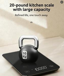 Balance de cuisine numérique avec surface en verre, écran LCD, précision 1g, résistante aux éclaboussures, balance pour peser les aliments - Product Image 3