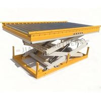 Plateforme élévatrice à ciseaux stationnaire, table élévatrice hydraulique avec roulettes, capacité de charge de 1 à 10 tonnes, panneau de commande et télécommande alimentés par courant alternatif