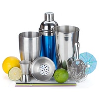 Ensemble de shaker à cocktails Boston en acier inoxydable durable avec accessoires - Outils de bar originaux
