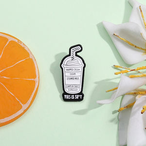 Dies ist Kaffee Emaille Pins benutzer definierte Wasser und Espresso Tasse Brosche Revers Abzeichen Schmuck Zubehör Geschenk für Freunde - Product Image 2