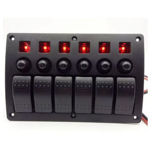 Panel saklar Rocker LED kapal mobil, dengan pemutus sirkuit <span class=keywords><strong>6</strong></span> <span class=keywords><strong>Gang</strong></span> sakelar Rocker DC 12V 24V - Product Image 4