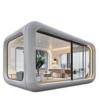 Maison conteneur hôtelière de luxe moderne extensible en acier préfabriqué de 20 pieds et 40 pieds, type Apple Cabin, petite chambre capsule préfabriquée