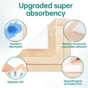 Pansements imperméables de grande taille certifiés CE ISO YOJO, 17,5x17,5 cm, pansement en mousse de silicone avec bordure - Product Image 5