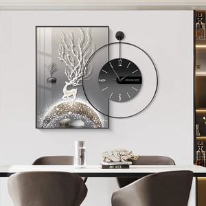 Décoration de salon, horloge murale abstraite nordique silencieuse, peinture décorative murale, horloge murale 3D, décoration de la maison, luxe - Product Image 3