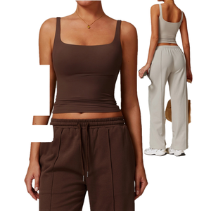 Camiseta sin mangas de compresión para mujer, con logo personalizado, transpirable, para fitness, gimnasio, correr, deporte, yoga, chaleco liso. - Product Image 1