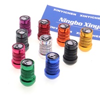 Capuchons de valve de pneu universels colorés en alliage d'aluminium anodisé moleté pour voiture, type Schrader, avec protection anti-poussière