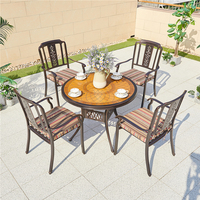 Table ronde en aluminium moulé CHOUVANT K/D pour patio, loisirs, après-midi, table d'extérieur en métal