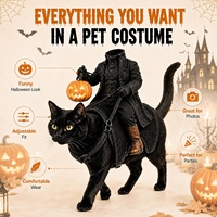 Costume d'Halloween pour chat et chien, motif Chevalier sans tête, effrayant, 3D, accessoires de déguisement pour animaux de compagnie, idéal pour petits chats et chiens