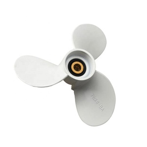 Hélice hors-bord 7 <span class=keywords><strong>1</strong></span>/2X8-Ba blanche 6E0-45941-01-El pour <span class=keywords><strong>Yamaha</strong></span> Mariner 4-6Hp 3 pales 9 cannelures rotation à droite - Product Image 2