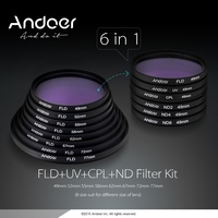 Andoer Kit de filtre de photographie UV + CPL + FLD + ND 67mm Filtre fluorescent à densité neutre à polarisation circulaire ultraviolette pour reflex numériques
