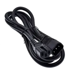 1FT 3FT 5FT 1.0mm2 1.5mm2 Power Cable Assembly C14 To C15 Connector IEC C14 Male To Female IEC C15 Power Extension Cord