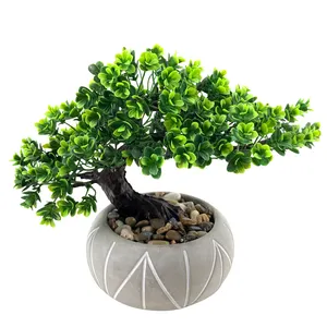 Bonsai di piante artificiali all'ingrosso di fabbrica con pino a basso costo di nuovo Design in vaso