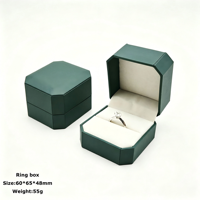 Estuche Portátil Octogonal Verde Texturizado para Joyas con Cierre de Hebilla, Empaque Premium para Anillos, Pulseras y Collares