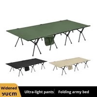 Lit extérieur pliant léger en alliage d'aluminium de 90cm de large Lit de camping portable au design moderne Lit étendu pliable