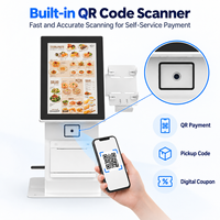 Kiosque de paiement en libre-service Android 10,1 pouces RK3566 2 Go 32 Go avec imprimante thermique 80 mm et scanner QR pour restaurant et caisse de vente au détail