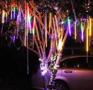80cm <span class=keywords><strong>8tube</strong></span> 576LED pluie de météores lumières de pluie neige chute lumière extérieure pour arbre de noël énergie solaire météore automne chaîne décor - Product Image 5