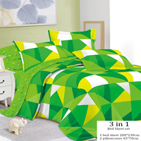 Ensemble de draps en microfibre 3 pièces pas cher avec 2 taies d'oreiller, design tissé imprimé moderne, haute qualité, tailles personnalisables