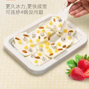 Quadratische gebratene Joghurt maschine Ice Cream Roll Maker Tool Mini Joghurt Rolled Ice Cream Maker für den Heimgebrauch